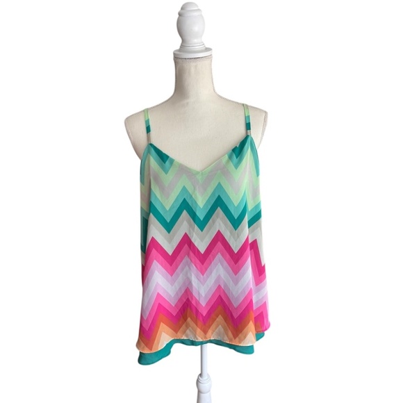 Torrid Sophie Chevron Chiffon Swing Cami - Picture 3 of 13